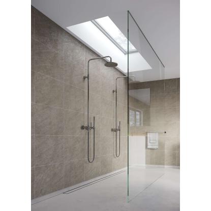 Fibo Stone vådrumspanel med 60 x 40 cm fliselook, 10 x 600 x 2400 mm, grey sahara stone