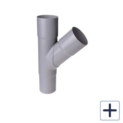 Plastmo grenrør, PVC, grå, 45°