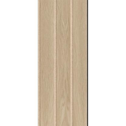 I-Wood Medio+ 3-lamel akustikpanel, hvid olieret, beige filt og sort kerne, egefiner, 17 x 300 mm