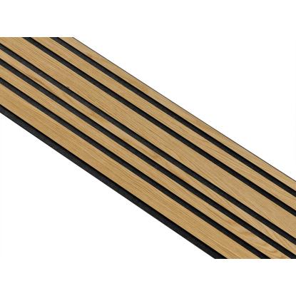 I-Wood Basic Mixed akustikpanel, klar olieret, sort filt og sort kerne, egefiner, 17 x 300 mm 