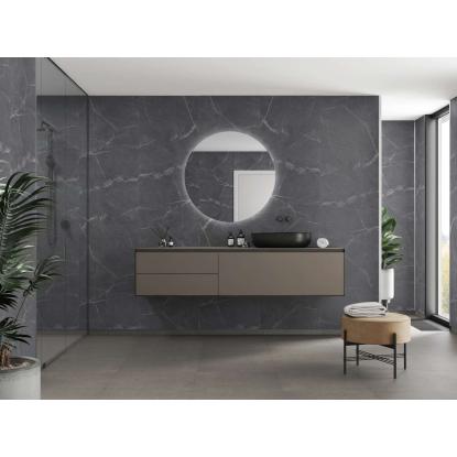 Fibo Stone vådrumspanel, 10 x 600 x 2400 mm, black marble silk