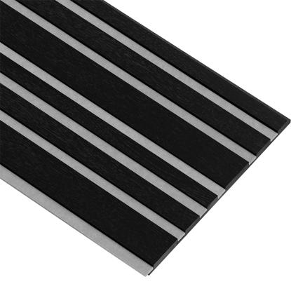 I-Wood Basic Mixed akustikpanel, sortmalet, grå filt og sort kerne, egefiner, 17 x 300 mm 
