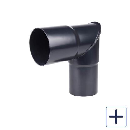 Plastmo knærør, PVC, sort, 90°