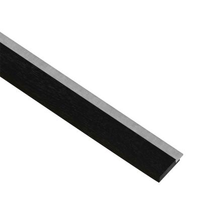 I-Wood afslutningsliste til akustikpanel, sortmalet, grå filt og sort kerne, egefiner, 17 x 42 mm