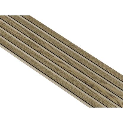 I-Wood Medio+ Original akustikpanel, mørkebrun olieret, beige filt og sort kerne, egefiner, 17 x 300 mm