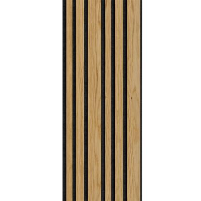 I-Wood Medio+ Mixed akustikpanel, klar olieret, sort filt og sort kerne, egefiner, 17 x 300 mm