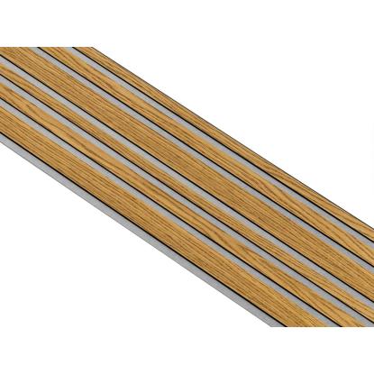 I-Wood Basic Mixed akustikpanel, brun olieret, grå filt og sort kerne, egefiner, 17 x 300 mm 
