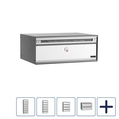 Allux PC2 systempostkasse uden lås med alulåge, alugrå