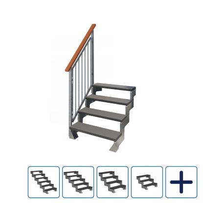 DOLLE Gardentop terrassetrappe med Trimax, inkl. 1 side gelænder, antracit
