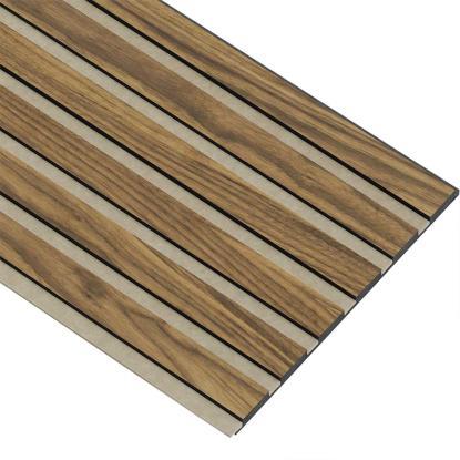 I-Wood Medio+ Original akustikpanel, klar olieret, beige filt og sort kerne, valnøddefiner, 17 x 300 mm