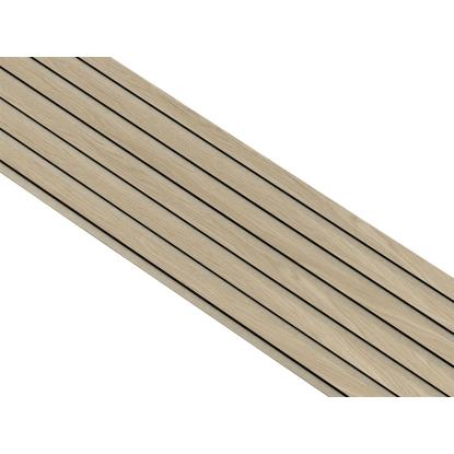 I-Wood Basic Original akustikpanel, ubehandlet natur, beige filt og sort kerne, egefiner, 17 x 300 mm 