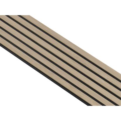 I-Wood Medio+ Original akustikpanel, hvid olieret, sort filt og lys kerne, egefiner, 16 x 300 mm