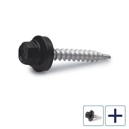 FAST farmerskrue, aluminium med sort top, 5,5 mm - 150 stk.