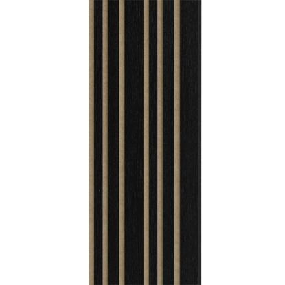 I-Wood Basic Mixed akustikpanel, sortmalet, brun filt og sort kerne, egefiner, 17 x 300 mm 
