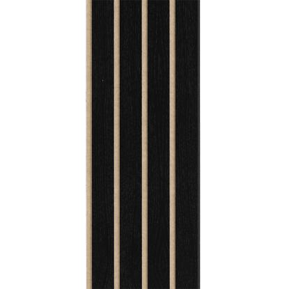 I-Wood Medio+ 4-lamel akustikpanel, sortmalet, beige filt og sort kerne, egefiner, 17 x 300 mm