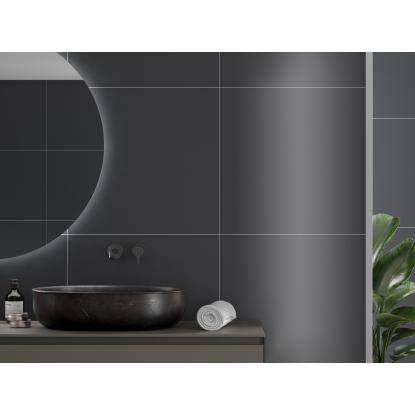 Fibo Colour vådrumspanel med 60 x 60 cm fliselook, 10 x 600 x 2400 mm, black silk