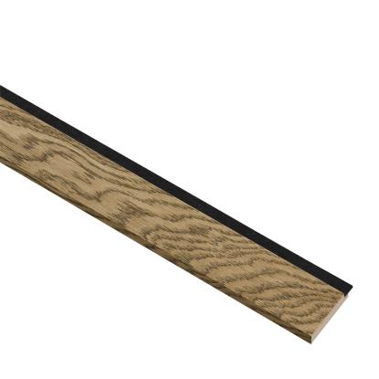 I-Wood afslutningsliste til 4-lamel akustikpanel, mørkebrun olieret, sort filt og lys kerne, egefiner, 16 x 67 mm