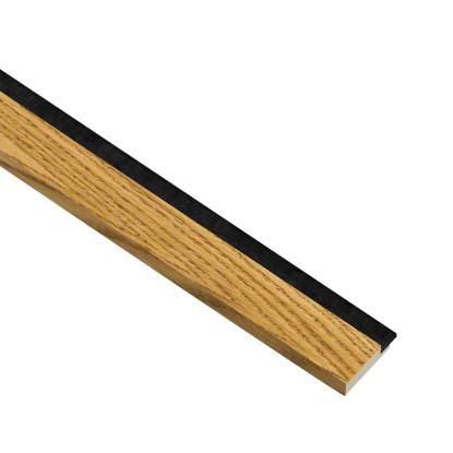 I-Wood afslutningsliste til akustikpanel, brun olieret, sort filt og lys kerne, egefiner, 16 x 42 mm