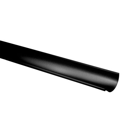 Areco tagrende halvrund, sort - 125 x 6000 mm 