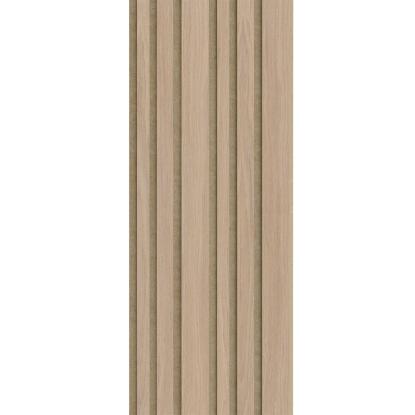 I-Wood Basic Mixed akustikpanel, ubehandlet natur, brun filt og lys kerne, egefiner, 16 x 300 mm 