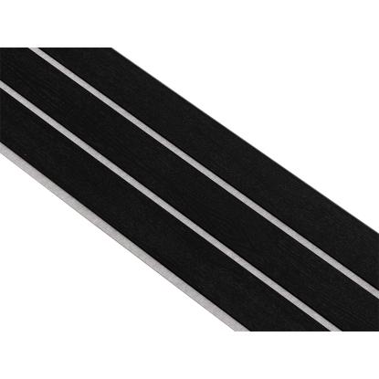 I-Wood Basic 3-lamel akustikpanel, sortmalet, grå filt og sort kerne, egefiner, 17 x 300 mm 