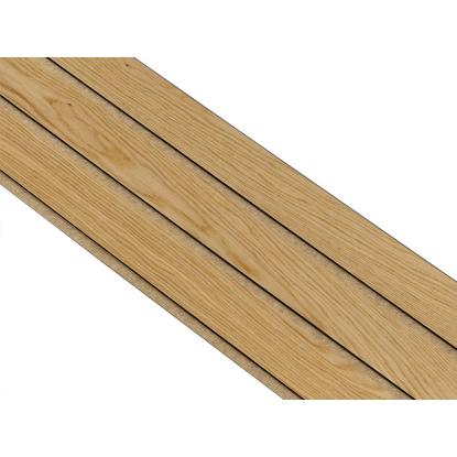 I-Wood Basic 3-lamel akustikpanel, klar olieret, brun filt og sort kerne, egefiner, 17 x 300 mm 