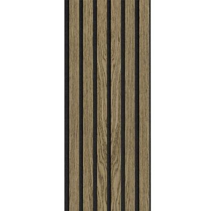 I-Wood Basic Original akustikpanel, mørkebrun olieret, sort filt og sort kerne, egefiner, 17 x 300 mm 
