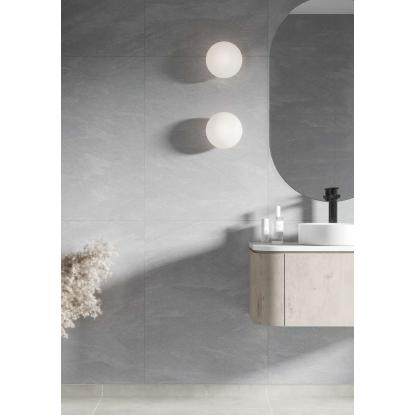 Fibo Stone vådrumspanel med 60 x 80 cm fliselook, 10 x 600 x 2400 mm, grey slate extra matt