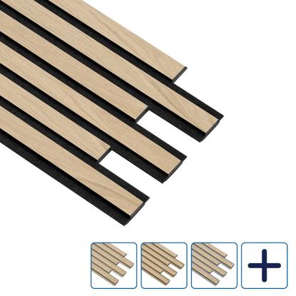I-Wood Pro+ I-Lock Original akustikpanel, ubehandlet natur, sort kerne, egefiner, 17 x 300 x 2400 mm