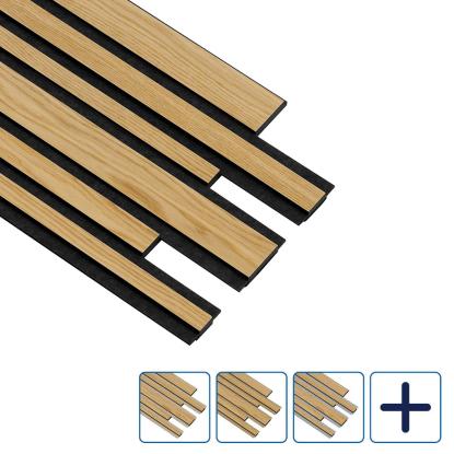 I-Wood Pro+ I-Lock Mixed akustikpanel, klar olieret, sort kerne, egefiner, 17 x 300 x 2400 mm