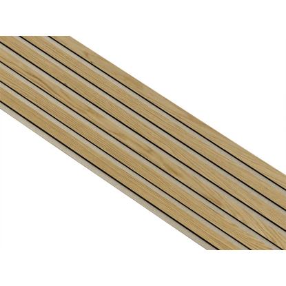 I-Wood Medio+ Original akustikpanel, klar olieret, beige filt og sort kerne, egefiner, 17 x 300 mm