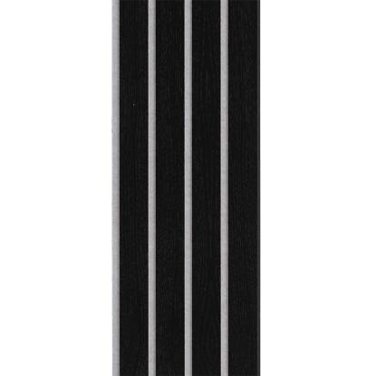 I-Wood Basic 4-lamel akustikpanel, sortmalet, grå filt og sort kerne, egefiner, 17 x 300 mm 