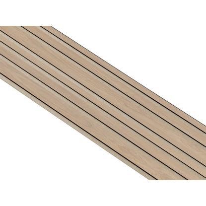 I-Wood Basic Mixed akustikpanel, ubehandlet natur, beige filt og sort kerne, egefiner, 17 x 300 mm 