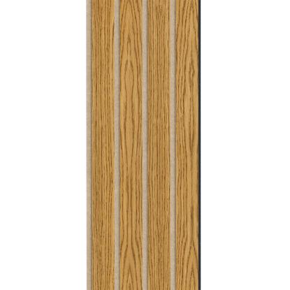 I-Wood Basic 4-lamel akustikpanel, brun olieret, beige filt og sort kerne, egefiner, 17 x 300 mm 