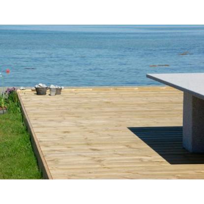 Frøslev Select terrassebræt med afrundede kanter, 32 x 150 x 5100 mm, grøn trykimprægneret fyr