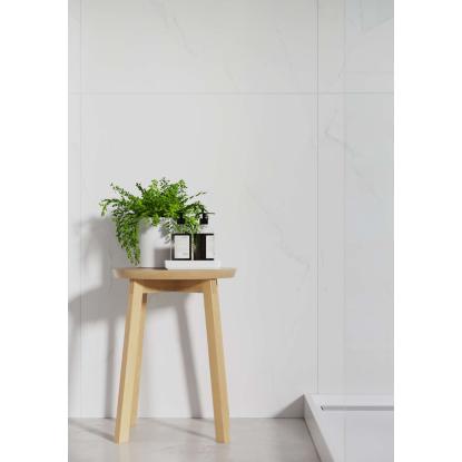 Fibo Stone vådrumspanel med 60 x 80 cm fliselook, 10 x 600 x 2400 mm, bianco marble silk