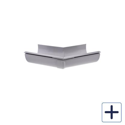 Plastmo udvendig gering, PVC, grå, 45°