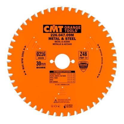 CMT Dry Cut rundsavsklinge til metal og stål, Z48, Ø216 x 2,2 x 30 mm