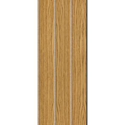 I-Wood Basic 3-lamel akustikpanel, brun olieret, brun filt og sort kerne, egefiner, 17 x 300 mm 