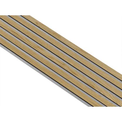 I-Wood Medio+ Original akustikpanel, klar olieret, grå filt og sort kerne, egefiner, 17 x 300 mm