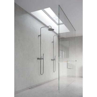 Fibo Stone vådrumspanel med 60 x 60 cm fliselook, 10 x 600 x 2400 mm, white marble silk