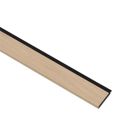 I-Wood afslutningsliste til 4-lamel akustikpanel, ubehandlet natur, sort filt og sort kerne, egefiner, 17 x 67 mm