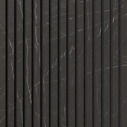 FOG & VENØ Laminate akustikpanel, marble black, sort MDF, sort filt, 600 x 2400 x 20 mm
