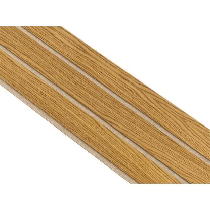 I-Wood Medio+ 3-lamel akustikpanel, brun olieret, beige filt og lys kerne, egefiner, 16 x 300 mm