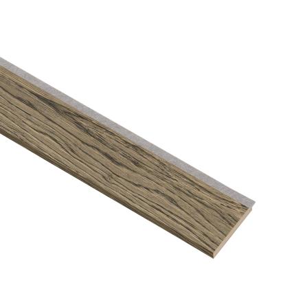 I-Wood afslutningsliste til 3-lamel akustikpanel, sort olieret, grå filt og lys kerne, egefiner, 16 x 92 mm