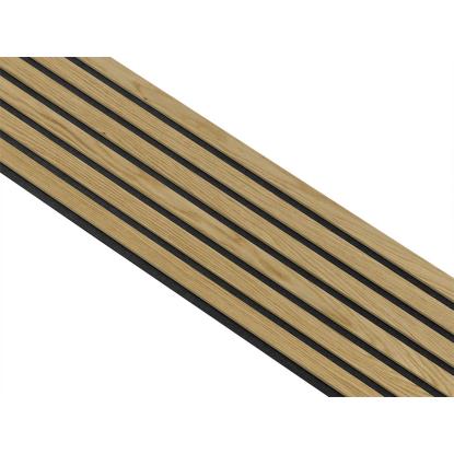 I-Wood Basic Original akustikpanel, klar olieret, sort filt og lys kerne, egefiner, 16 x 300 mm 