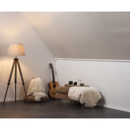 Huntonit Antik loftplade, 11 x 280 x 1200 mm, brilliant hvid - 1,34 m²