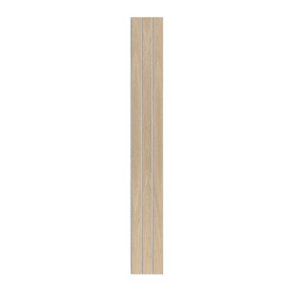 I-Wood Medio+ 3-lamel akustikpanel, hvid olieret, grå filt og lys kerne, egefiner, 16 x 300 mm
