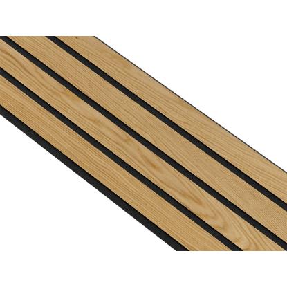 I-Wood Basic 4-lamel akustikpanel, klar olieret, sort filt og sort kerne, egefiner, 17 x 300 mm 