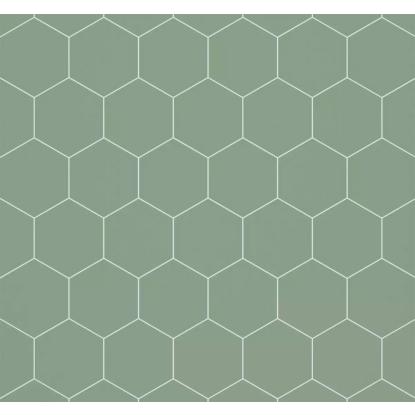Fibo Kitchen Board vægplade med hexagon fliselook, 10 x 600 x 580 mm, olivegreen - 2 stk.